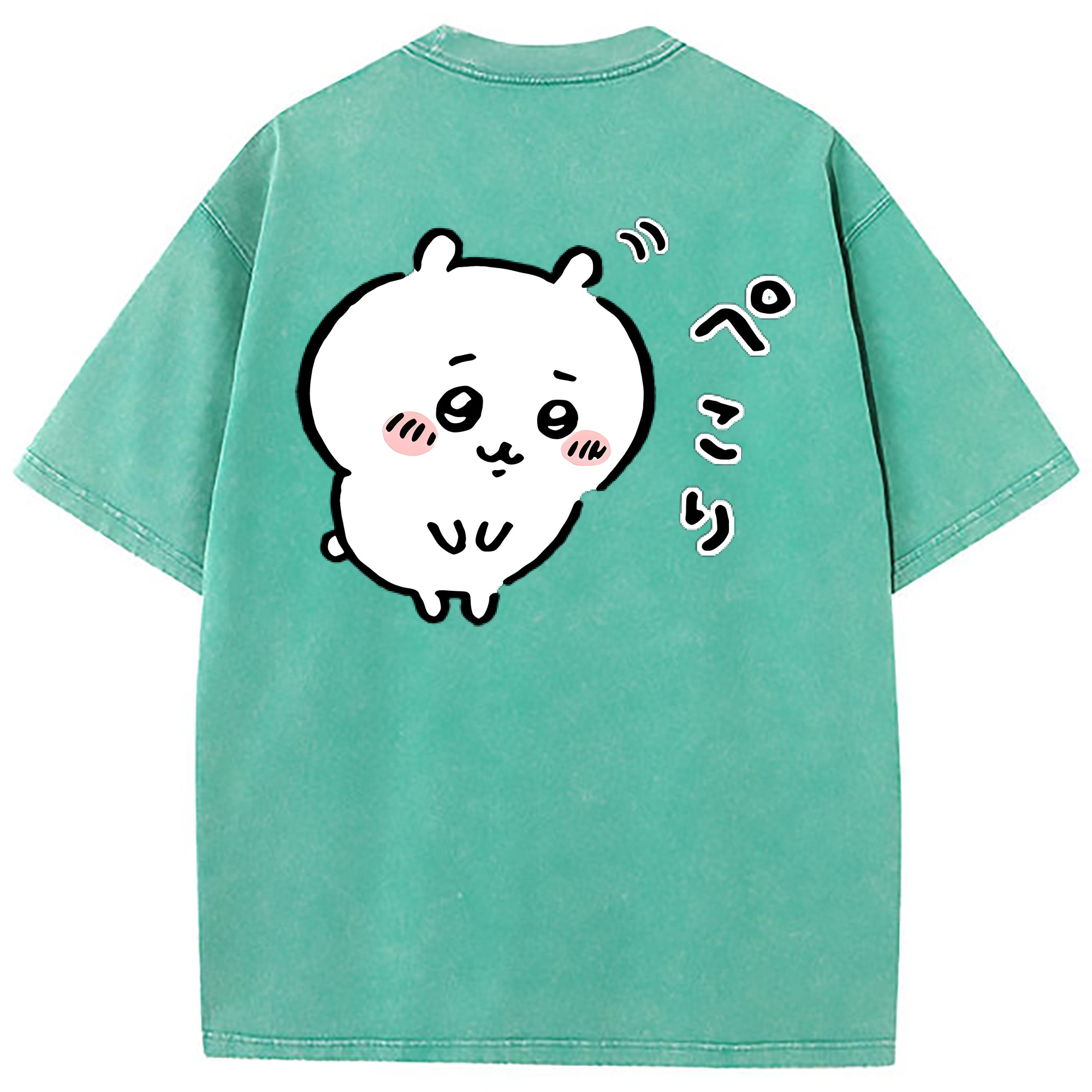（画像用） ちいかわ ちいかわ Chii-kawa chiikawa 綿100% ヴィンテージ風 半袖Tシャツ（背面プリント）